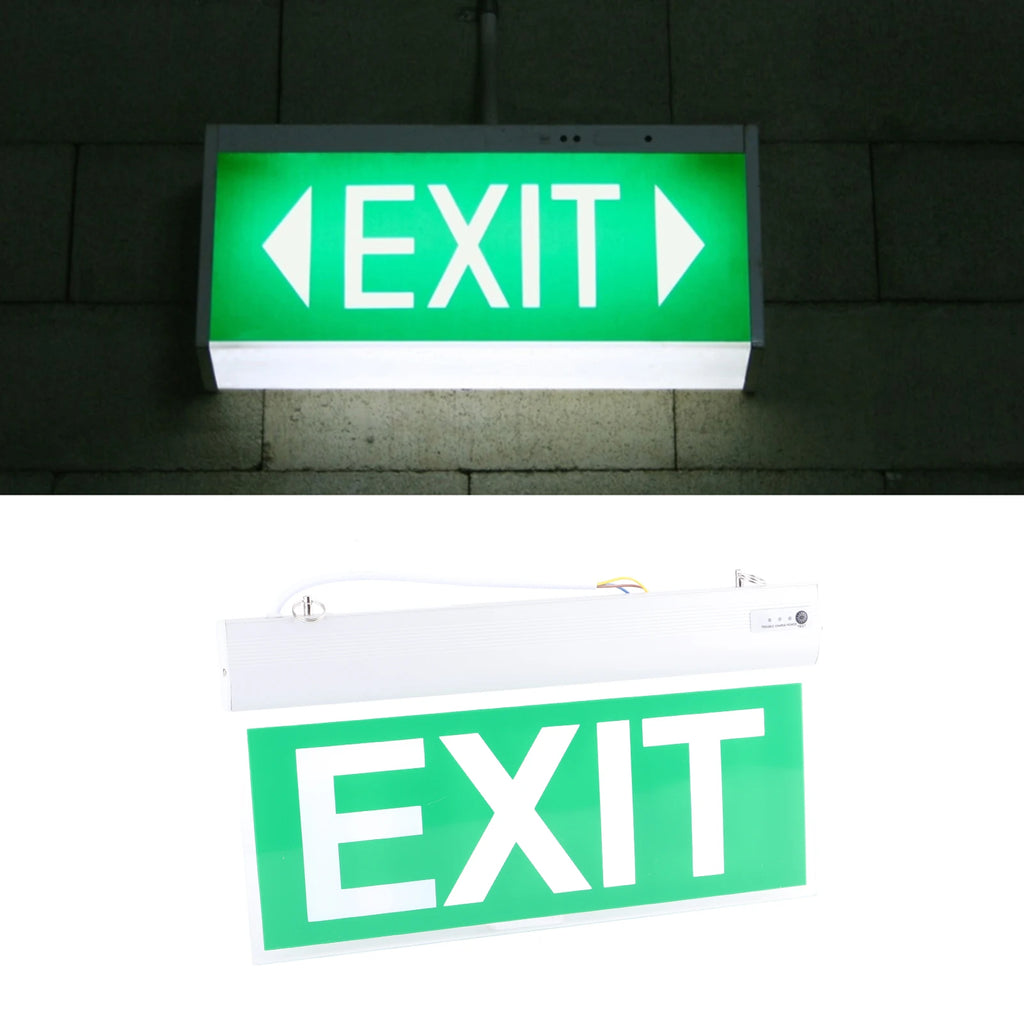 🔥 Flame Safe Hub – LED Emergency Exit Sign Light | 110‑220V, 3W, 12-LED Safety Indicator Lamp
