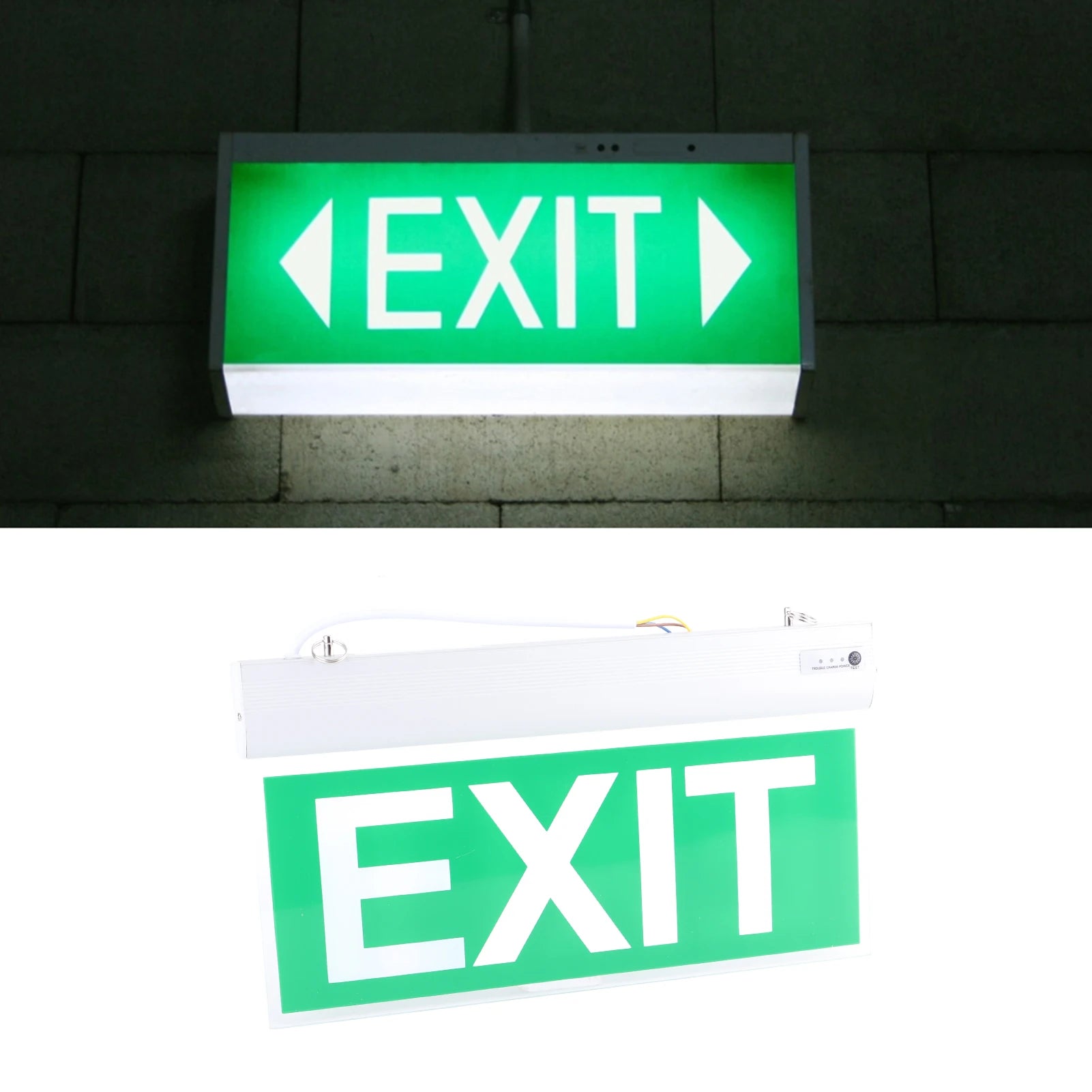 🔥 Flame Safe Hub – LED Emergency Exit Sign Light | 110‑220V, 3W, 12-LED Safety Indicator Lamp