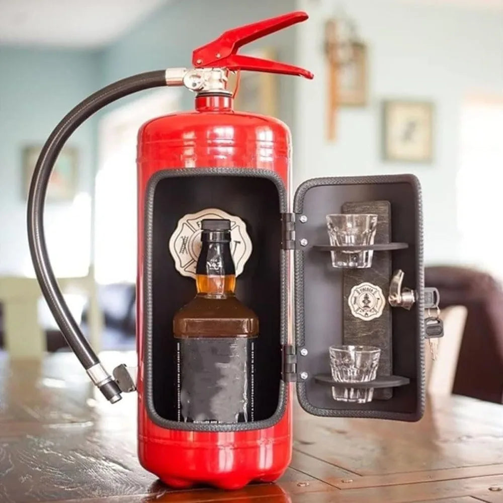 🔥 Flame Safe Hub – Mini Whisky Bottle Fire Extinguisher | Portable Bar-Style Fire Safety & Decorative Wine Storage