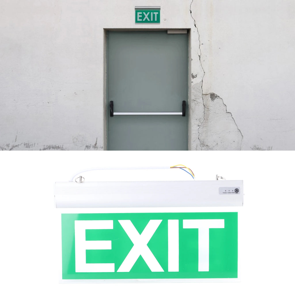 🔥 Flame Safe Hub – LED Emergency Exit Sign Light | 110‑220V, 3W, 12-LED Safety Indicator Lamp